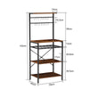5 Tier Kitchen Baker’s Rack Industrial Utility with Shelf & Hook Microwave Stand