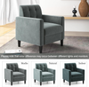 Armchair Velvet Upholstered Accent Chair Tufted Lounge Sofa Comfy Seat Grey