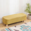 Small Linen Fabric Padded Footstool Footrest Pouffe Wooden Leg StoolHall Chair