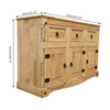 Corona Sideboard 3 Door 3 Drawer Mexican Solid Waxed Pine Furniture Storage Unit