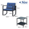 3Pcs Outdoor Rocking Bistro Set Garden PE Rattan Rocking Chair Set w/Cushions