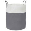 Storage Basket Grey and White Ø38x46 cm Cotton