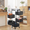 Vegetable Shelf Rack Tier Mobile Kitchen Utility Rotating Storage 6 Cart Trolley
