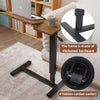 Hospital Style Overbed Laptop Table with Adjustable Height Tilt Top and Wheels