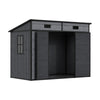 2 Doors Pent Shed Outdoor Tool House Lockable Plastic Garden Storage Sheds Grey