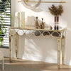 Long Silver Mirrored Console Table Hallway Side Desk Pendant Table Retro Elegant
