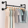 Heavy Duty Wall Mounted Clothes Rail Metal Garment Hanging Wardrobe Storage Rack
