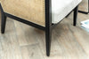 RATTAN ARMCHAIR JAPANDI STYLE SIDE CHAIR WOODEN FRAME BOUCLE SEAT