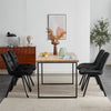 2xBlack Swivel Dining Chairs Velvet Padded Seat Dining Room Kitchen