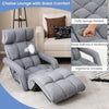 Folding Sofa Chair 6 Positions Adjustable Floor Lazy Chair with Armrest Single