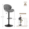 4 Swivel Faux Leather Bar Stools Kitchen Breakfast Stool Height Adjustable Grey