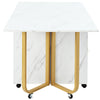 Folding Dining Table Kitchen Rolling Drop Leaf Table with Storage Cupboard