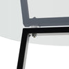 Modern Clear/Black Glass Round Dining Table With Metal Legs Kitchen Furniture