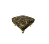Footstool Leopard Print dengan Kaki Matel Rose Gold Handmade