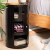 Round ABS Cylinder Cabinet Cupboard Drawer Storage Unit Bathroom Bedroom Stand