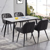 2x Grey Velvet Dining Chairs Tufted Dining Room Armchairs Soft Padded Seat Metal