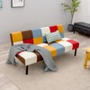 Patchwork Fabric Sofa bed Click Clack Couch Recliner Metal Frame Bed