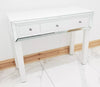 Dressing Table Entrance WHITE GLASS Table Mirrored Vanity Table Console Desk UK
