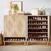 6-Tier Shoe Cabinet Modern Wood Shoe Rack Storage Organizer w/ Doors for 24Pairs