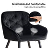2X Dining Chairs Black velvet Tufted Seat Metal Leg Dining Room Kitchen Chair