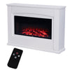 Modern 2KW Electric Inset Fireplace Heater Fire Place White Wooden Mantel Indoor