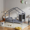 Kid House Bed Frame Single Bed Solid Wood House Shape Toddler Child Floor Frame