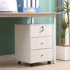 White Mobile 3 Drawers Filing Pedestal Cabinets File Chest Storage Wooden Office
