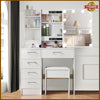 Dressing Table with LED Light Sliding Mirror Stool Drawer Vanity Makeup Desk Set