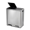30L/45L/60L Dual Step Stainless Steel Double Bucket Trash Can Rubbish Pedal Bin