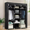 Fabric Canvas Wardrobe with Hanging Rail Shelving Clothes Storage Organiser