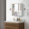 White Mirrored Wall Mounted Bathroom Cabinet Storage Cupboard Adjustable Shelf