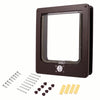 Lockable Pet Door 4Way Locking Small Medium Large Dog Cat Flap White/Brown Frame