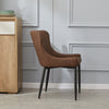 Set of 2 Diamond Faux Leather Dining Chairs Padded Bucket Seat Metal Legs Chairs