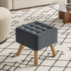 Linen Upholstered Shoes Bench Footrest Foot Stool Ottoman Seat with 4 Wood Legs