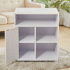 Wood Open Shelf Printer Stand Office File Storage Cabinet Side Table with Wheels