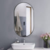 Oval Wall Mounted Home Bathroom Mirror Makeup Dressing Mirror Black/Gold Frame