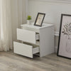 2 Drawers White Bedside Cabinet Storage Nightstand Bedroom Chest Of Drawers