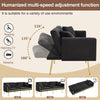 Modern Velvet Sofa Bed 2 Seater Click Clack Sofa Settee Recliner Couch Black