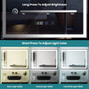 LED Bathroom Mirror Illuminated Demister 3 Color Touch Switch Wall Mounted Black