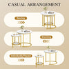 Nesting Coffee Tables Set of 2, Round Stacking End Side Tables for Living Room