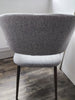 Grey Linen Dining Chairs 2PC/Set Kitchen Leisure Seat w/ Metal Legs Accent Chair