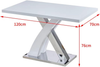 Dining Table 120cm High Gloss Chrome X Frame Kitchen Dining Furniture White Sets