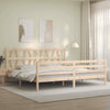 Bed Frame with Headboard 200x200 Solid Wood J5Z9
