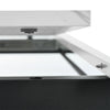 White Marble Effect Extendable 140 - 180 cm Dining Table with Black Metal Legs