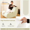 Bedroom Floor Couch Bean Bag Chair with Ottoman-Green
