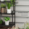 3 Tiered Plant Rack Stand with Hanging Hooks for Indoor Outdoor Use
