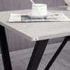 Modern White Wood Grain Bar Table with Black Steel Frame Tall Dining Table 120cm