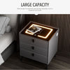 3 Drawers LED Bedside Table Wireless Charging Nightstand Bedside Cabinet Modern