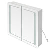 Illuminated LED Bathroom Mirror Cabinet With Demister Sensor Shaver Socket