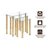 Nest of 3 Black Clear Tempered Glass Side End Lamp Sofa Tables Nested Tables